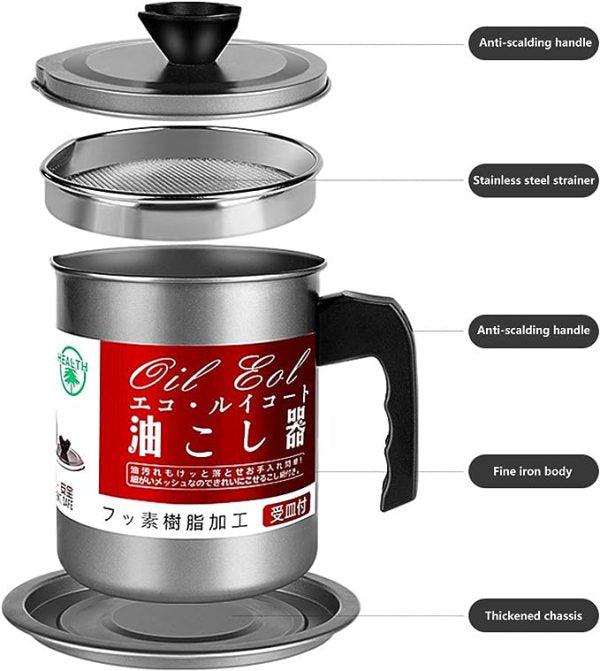 High Quality Fryer Oil Filter Pot Carbon Steel Oilcan