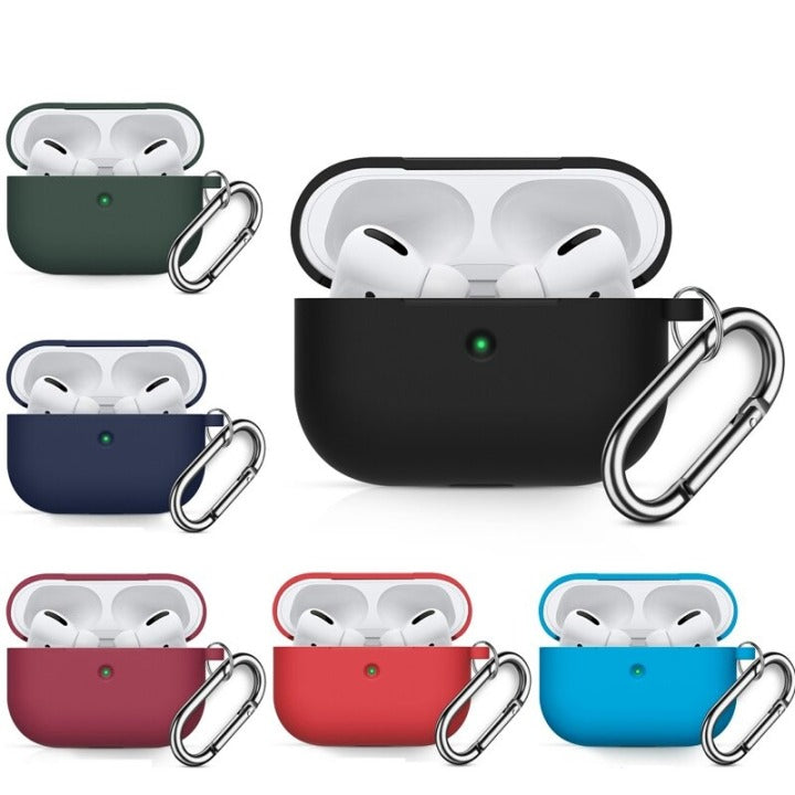 Silicone Protective Case for AirPods Pro 360° Shockproof Cover with Hook