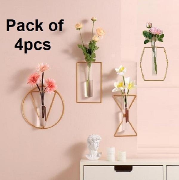 Golden Metal Vase - Stylish Home Decor - 2 Pcs