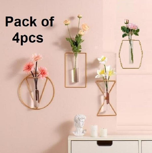 Golden Metal Vase - Stylish Home Decor - 2 Pcs