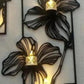 Elegant Black Flower Wall Decor - 3 Piece Set for Stylish Ambiance