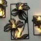 Elegant Black Flower Wall Decor - 3 Piece Set for Stylish Ambiance