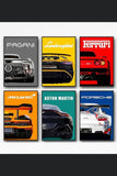 Metal Printed 6pcs Car For Home And Office Wall Decor