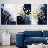 Set Of 3pcs Flower Metal Art Wall Frame